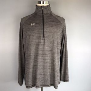 Under Armour Women's Pullover Top 1/4 Zip HeatGear Solid Gray Long Sleeve